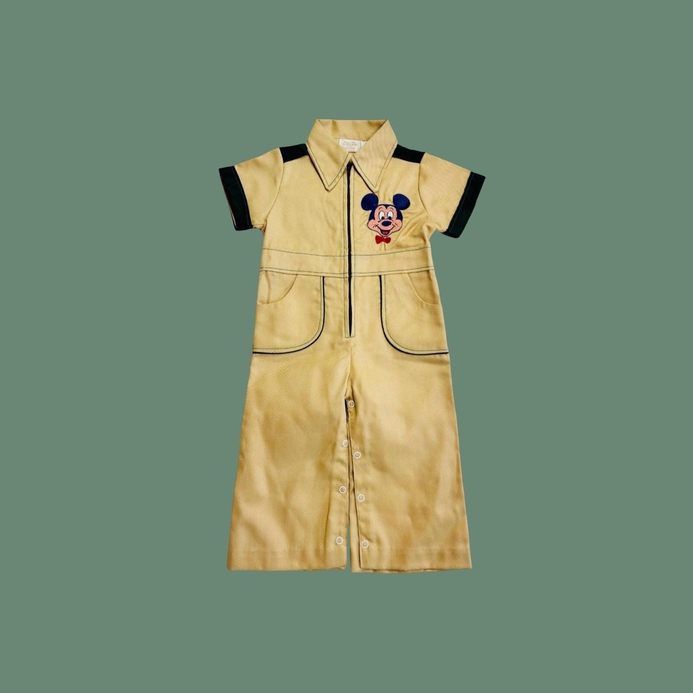 Vintage 1960s Mickey Mouse‎ Pluto Baby Coveralls, 18 Months